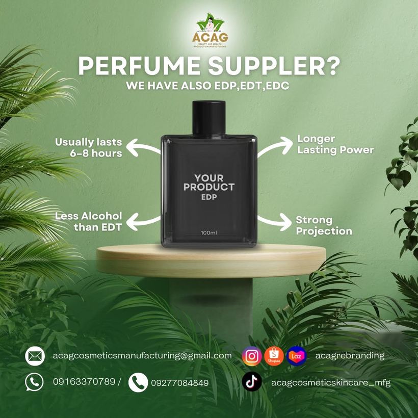 Perfume manufacturing — EDP, EDT and EDC with long lasting projection