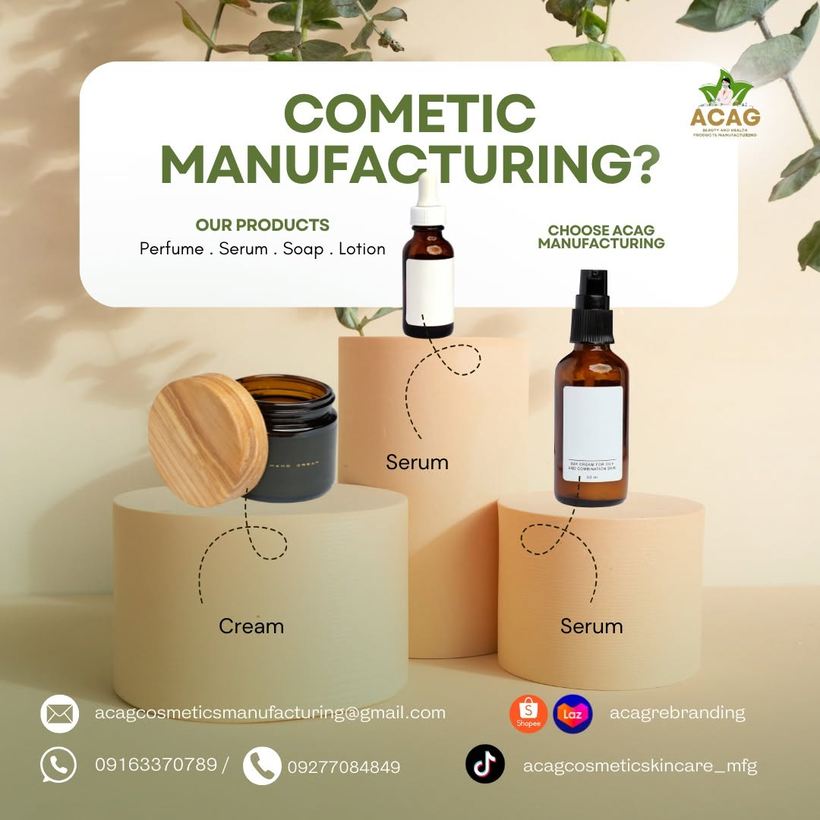 Cream and serum range — perfume, serum, soap and lotion manufacturing